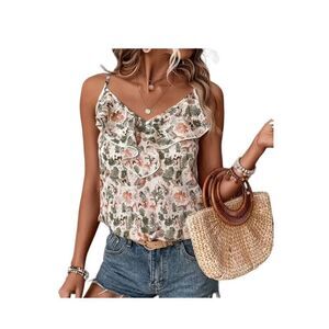 🍋3 For $25! V-Neck Floral Ruffle Cami Top